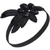 BABEYOND Fascia Anni 20 Gatsby Flapper Headband Fascia Charleston Anni 20 Fascia Capelli Gatsby Cerchietto Sposa di Anni 20 Strass Cerchietto Strass Donna Anni 20 (Nero)
