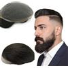 N.L.W. Parrucca capelli umani per uomo, full lace parrucca Uomo europeo con capelli veri base10*8 pollice #1Nero corvino