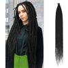 TGYHCJBY Dreadlock Extensions 24 Inch Synthetic Hippie Single Ended Dreads 10 Strands Ginger 0.6 cm Width Loc Extensions Reggae Style Crochet Hair for Women (1B, SE 10 Strands)