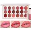 FantasyDay Set di 18 colori per lucidalabbra impermeabili e durevoli con pennelli per trucco, palette Xmas per labbra, idratante, per la cura delle labbra, rossetti naturali lucidi