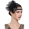 BABEYOND Fascia da donna in stile flapper con piume anni '20, accessorio vintage da donna