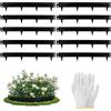 Vyranut Bordura Giardino in Metallo Nero 84 x 16 cm, Set da 10, Bordo Prato in Acciaio Verniciato a Polvere con Picchetti Integrati, Installazione Senza Attrezzi per Aiuole, Prato, Vialetti (Nero)