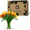 levante group - Tulipani Finti Realistici in Lattice Arancione - 12 pz in Box Regalo - Fiori Artificiali per Casa, Ufficio, Eventi