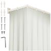 TWSOUL Asta per tenda da doccia pieghevole con tenda da doccia (1,5 x 1,8 m), asta per tenda da vasca montata a parete con foratura, tende da doccia regolabili impermeabili, forma a L/U forma a scala forma