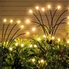 SUNJULY Luci Solari da Giardino, 2 Pezzi 10 LED Lampade Solari Lucciole, IP65 Impermeabile, Luce Solare LED Esterno per Patio Prato Percorso Decor