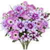 Fairblo 2 Bouquet di Fiori Finti per Decorazioni Fiori Artificiali Realistici Viola Fiore di Seta per Cimitero Fiorellini Finti Margherita Papaveri Artificiali per Vaso Home Decor Centrotavola