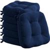 Codi Set di 6 cuscini per sedie da 40 x 40 x 8 cm, spessi, comodi cuscini per sedia con fodera resistente all'acqua, lavabili, antiscivolo, per sedie da esterno e giardino, colore blu navy
