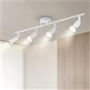 Doughelec Faretti LED da Soffitto 4 Luce Bianco - Lampada da Soffitto Orientabili Plafoniera Faretto Parete Moderna GU10 Luci da Soffitto per Soggiorno Corridoio Camera Cucina, Lampadina Non Incluse