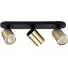 EDO Lampada Faretti da Soffitto Orientabili MALGA ELEGANT 3 GU10 Nero e Oro, Faretti 3 Luce, Faretto da Parete Interno per Barra, Lampadario Moderna Plafoniera per Camera da Letto Cucina Soggiorno