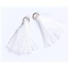 Duories 100 mini ciondoli a nappa, 3 cm, in cotone, con frange, nappa per orecchini, borse, segnalibri, accessori fai da te, colore bianco