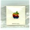Spilla da bavero vintage Apple Computer logo arcobaleno anni 80 NUOVA sigilla...