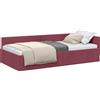 vidaXL Struttura letto ad angolo con testiera rosso vino 80 cm x 200 cm tessuto