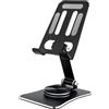 GRIFEMA GB1055 - Supporto per telefono pieghevole, girevole a 360°, altezza e angolazione regolabili, in lega di alluminio, compatibile con iPhone e telefoni Android, dispositivi da 3,5 a 10,5 pollici