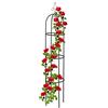 Relaxdays Supporto ad Obelisco per Rampicanti, Alto 200cm, Graticolati da Giardino per Piante, Rose Edere, Metallo, Nero