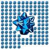 Relaxdays Fiocchetti per Pacchetti Regalo Set 100 Pezzi, Autoadesivi, Stelle Decorative per Natale e Compleanni, Polipropilene, Blu, 2 x 5 cm