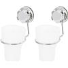 Compactor Bicchiere Porta Spazzolini BESTLOCK Bath, Chrome, 8x11x15.5 cm (Confezione da 2)