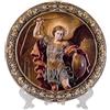 DRW Piatto Archange Saint Michel in Ceramica da Appendere o appoggiare su Supporto, 20 x 2 x 20 cm