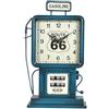 DRW Orologio da tavolo da un fornitore di benzina in metallo in blu e bianco 28,5x17x7 cm