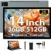 LEVIRTU Android 15 Tablet 14 Pollici 2K FHD, 36GB+512GB/TF 2TB, Octa-Core, 11580