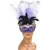 SMIFFYS Maschera da Colombina veneziana con piuma multicolore Halloween