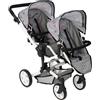 Bayer Chic 2000® Passeggino per bambole Linus Duo - Stellina grigio - Passeggino pieghevole per bambole - Manico regolabile 50 - 82 cm - Bambole fino a 50 cm - 4 - 8 J