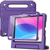 JETech Custodia Bambini per iPad (A16) 11a/10a Generazione (2025/2022) con Pellicola Prottetiva Integrata, Protezione Tablet Cover per Antiurto con Supporto (Viola)