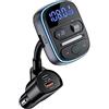 LENCENT Trasmettitore FM Bluetooth 5.0 per Auto, Adattatore Radio con Ricarica Rapida PD 30W & QC3.0, Chiamate a Mani Libere, Lettore MP3 Senza Fili per Auto, Supporto Scheda TF/Chiavetta USB