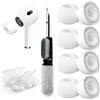 Ganbary 4 Paia Gommini compatibili con Airpods Pro/Airpods Pro 2 con Foro per Riduzione del Rumore, Kit di Pulizia 3 in 1, Scatola di Conservazione Portatile a Quattro Scomparti - L