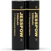 JESSPOW 3,7V Batteria ricaricabile 2 pezzi, Batterie piatte da 3,7 Volt per torcia, fari, mini-ventilatori (Batteria flat-top, non AA)