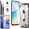 RongZy Schermo LCD per Xiaomi Redmi Note 10 5G Display Touch Screen Digitizer Parti di Ricambio di Riparazione con Strumenti(Nero con Cornice)