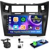 Inefala 4+64G Autoradio per Toyota Yaris/Vizi 2005-2011 Android 15 con Wireless CarPlay Android Auto, 9'' Schermo per Auto Soporta Bluetooth WIFI GPS FM/RDS 32EQ SWC AHD Telecamera Posteriore