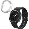kwmobile Set da 2 Protezione Bordo Orologio Compatibile con Samsung Galaxy Watch 8 (40mm) Smartwatch - Rivestimento Glitterato nero/argento