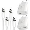 AOKUTDA 2 Pack 25W Caricabatterie Rapido Con 2M Cavo per Sumsamg,Doppia Porta Caricatore Alimentatore USB C & USB A per Sumsamg Galaxy S25 S24 S23 S22 S21 S20 Ultra FE 5G,A56 A55 A54 A36 A35 A15,Z Flip 7/6
