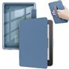 GIOPUEY Cover Compatibile con Kobo Clara Colour/Clara BW/Clara 2E, Flip Pelle + PC TPU Trasparente Case con Cinturino Guscio Rigido Posteriore - Navy Blue