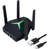asskanaer Amplificatore WLAN, AC1200 WiFi Ripetitore Dual Band (867 MBit/s 5 GHz+300 Mbit/s 2,4 GHz) WLAN Extender con modalità ripetitore/router/AP, 2 Porte LAN, MIMO, indicatore di segnale LED