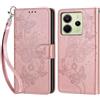 KENHONER Custodia per Xiaomi Redmi Note 14 4G Cover, Oro rosa Farfalla