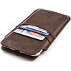 Dockem Busta Portafoglio Provincial per iPhone SE 2/3, 12/13 Mini, 8, 7, 6, 6S (5.4/4.7 inch) - Custodia in Pelle Sintetica Stile Vintage con 2 Tasche Carte [Marrone]