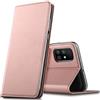 Verco case per Samsung Galaxy A51 Cover, Custodia a Libro Pelle PU per Samsung A51 Booklet Protettiva [magnetica integrata], Rosa