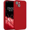 kwmobile Custodia Compatibile con Apple iPhone 14 Cover - Back Case per Smartphone in Silicone TPU - Protezione Gommata - Rosso rabarbaro