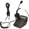 ciciglow Telefono per Call Center, Telefono con Filo con Cancellazione del Rumore Microfono Auricolare, Tastierino FSK DTMF ID Chiamante, Volume Regolabile, Telefonico Auricolare
