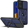 ESTH® Cover per Xiaomi Redmi Note 12 Pro 4G con Custodia per Fotocamera Scorrevole e Supporto ad Anello [Custodia Paraurti Compatibile con Supporto Magnetico per Auto], Blu