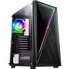 EMPIRE GAMING - Case PC Gamer Crystal - ARGB Mid-Tower ATX, Micro ATX e ITX - Frontale 3D Effetto Specchio - Ventilatori 1 x 120 mm 3 Pins 5 Volt LED RGB Indirizzabile e 1 x 120 mm Standard - Nero