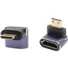 RIIEYOCA Adattatore mini HDMI a HDMI da 90 gradi, adattatore mini HDMI a HDMI, 48 Gbps ad alta velocità 2.1 Extender Mini HDMI a connettore HDMI, adattatore 8K 4K con illuminazione a LED per laptop
