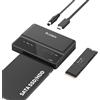 SUIDEK Custodia SSD NVMe, Adattatore USB a M.2 e SATA da 10 Gbps, Lettore Dischi Rigidi Esterni PCIe NVMe, Compatibile con M.2 (chiave M e chiave M+B) Qualsiasi Dimensione e SSD/HDD SATA da 2,5/3,5