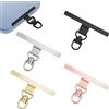 LAIVIYA Toppa per Cordino Cellulare,4pcs Toppa per Cordino Cellulare Ruotabile a 360° Multifunzione Patch per Telefono la Maggior Parte degli Smartphone(Oblungo)