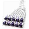 1aTTack.de - 0,15 m - CAT6a Superflex - Cavo di rete Ethernet Gigabit LAN RJ45 CAT6 A Cavo patch 10000 Mbit s SFTP PIMF 500 MHz Compatibile con CAT6 CAT5 - Bianco - Confezione da 10