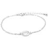 LUXENTER Bracciale Alphabet finitura argento - Lettera O, Talla única, Metallo, Senza pietra preziosa