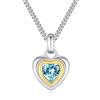 GAVU Collana Donna Acciaio, Collana Ciondolo Cuore di Zirconia Cubica Tanzanite Pietra Portafortuna di Dicembre