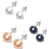 Treasure Bay TreasureBay - Orecchini a perno da donna con perle d'acqua dolce da 8-9 mm, in argento 925, Perla, Perla