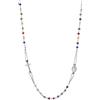 Unifun Sinfonie Collana Rosario Girocollo in Argento 925 con Pietre o grani a scelta, Croce e Medaglietta Madonna 47 cm - Made in Italy (Argento/Rainbow)